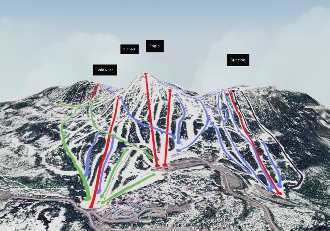 A 3d render of mount washington mountain resort.